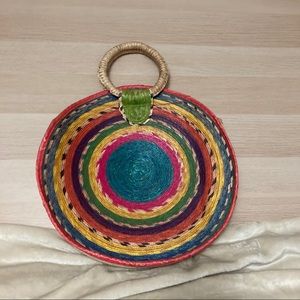 Large Colorful Straw Purse - Straw Bag